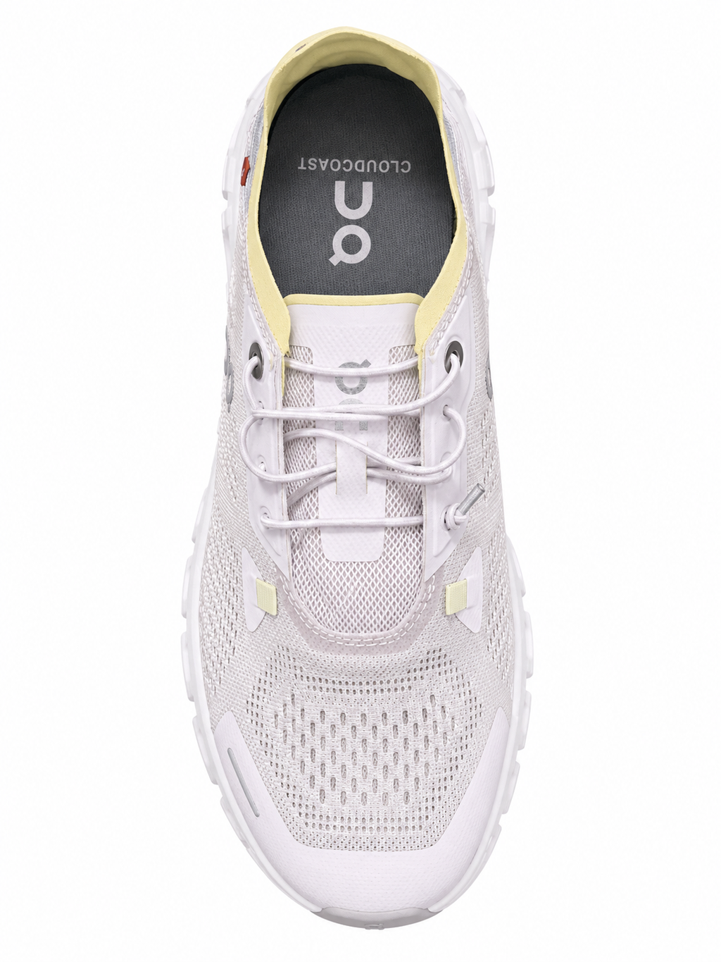 ON Cloud 6 Coast Damen Sneaker Weiß Rosa Gelb Hellblau