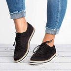 Damen Brogue Oxford Schuhe Wildleder Schnürschuhe Komfortabel Elegant — Image 10