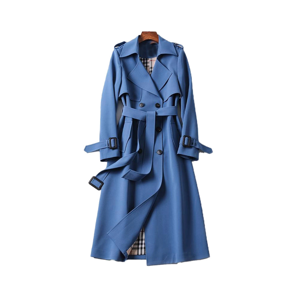 Marke Damen Trenchcoat Klassischer Stil, Wasserabweisend, mit Gürtel — Image 4