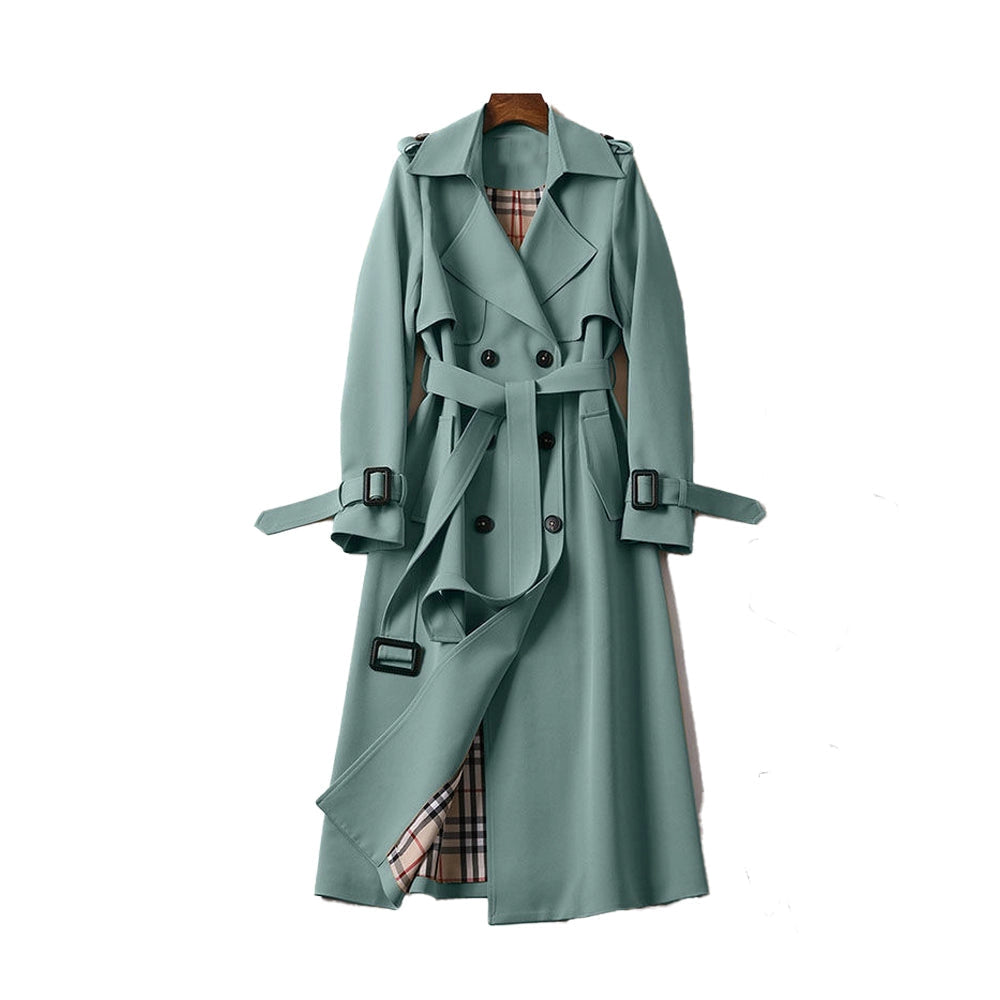 Marke Damen Trenchcoat Klassischer Stil, Wasserabweisend, mit Gürtel — Image 5