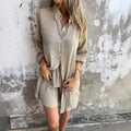 Marke Damen Leinen-Set mit Hemd und Shorts, vielseitig und stilvoll — Main Image