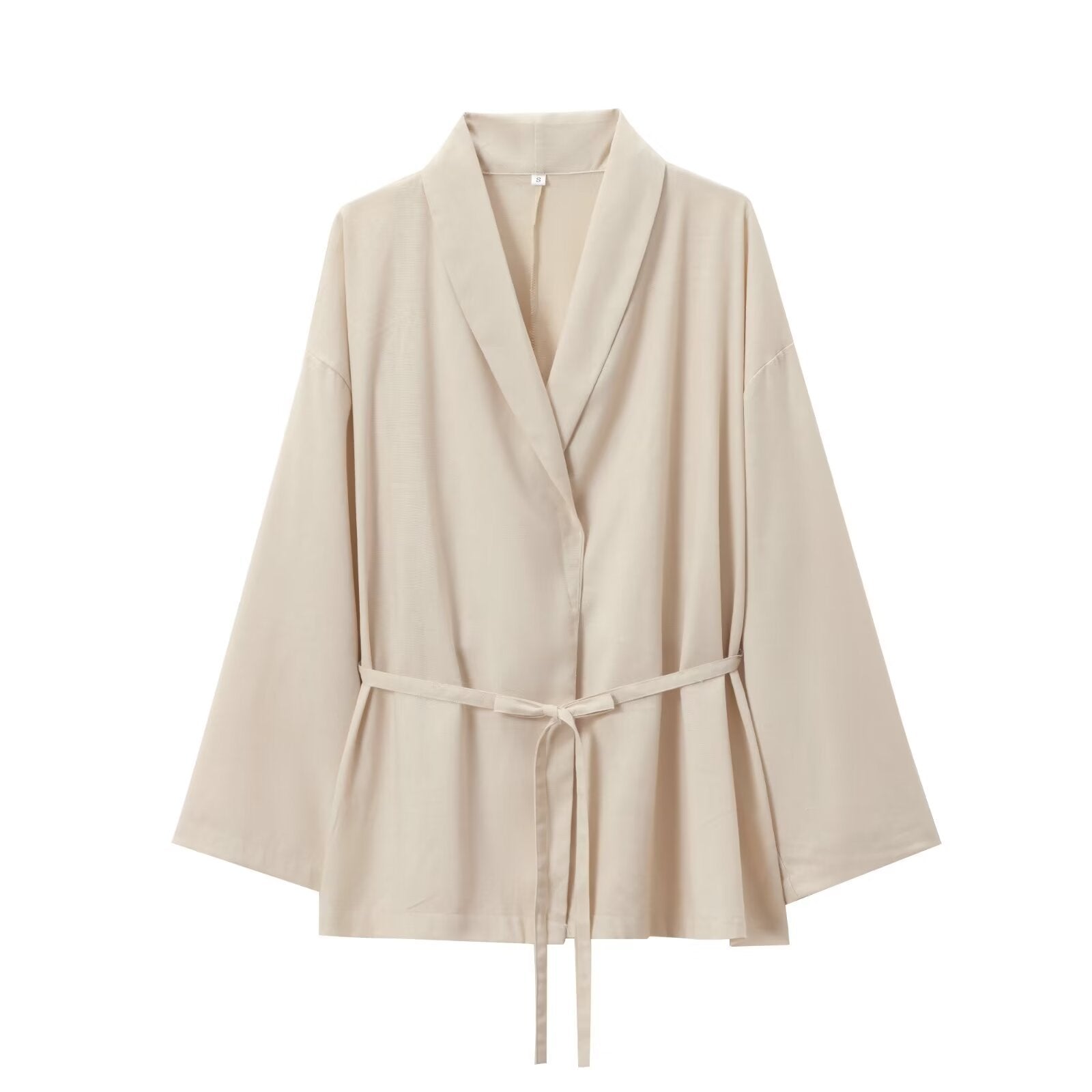 Marke Damen Lounge-Anzug aus Leinen mit Gürtel, Beige — Image 8