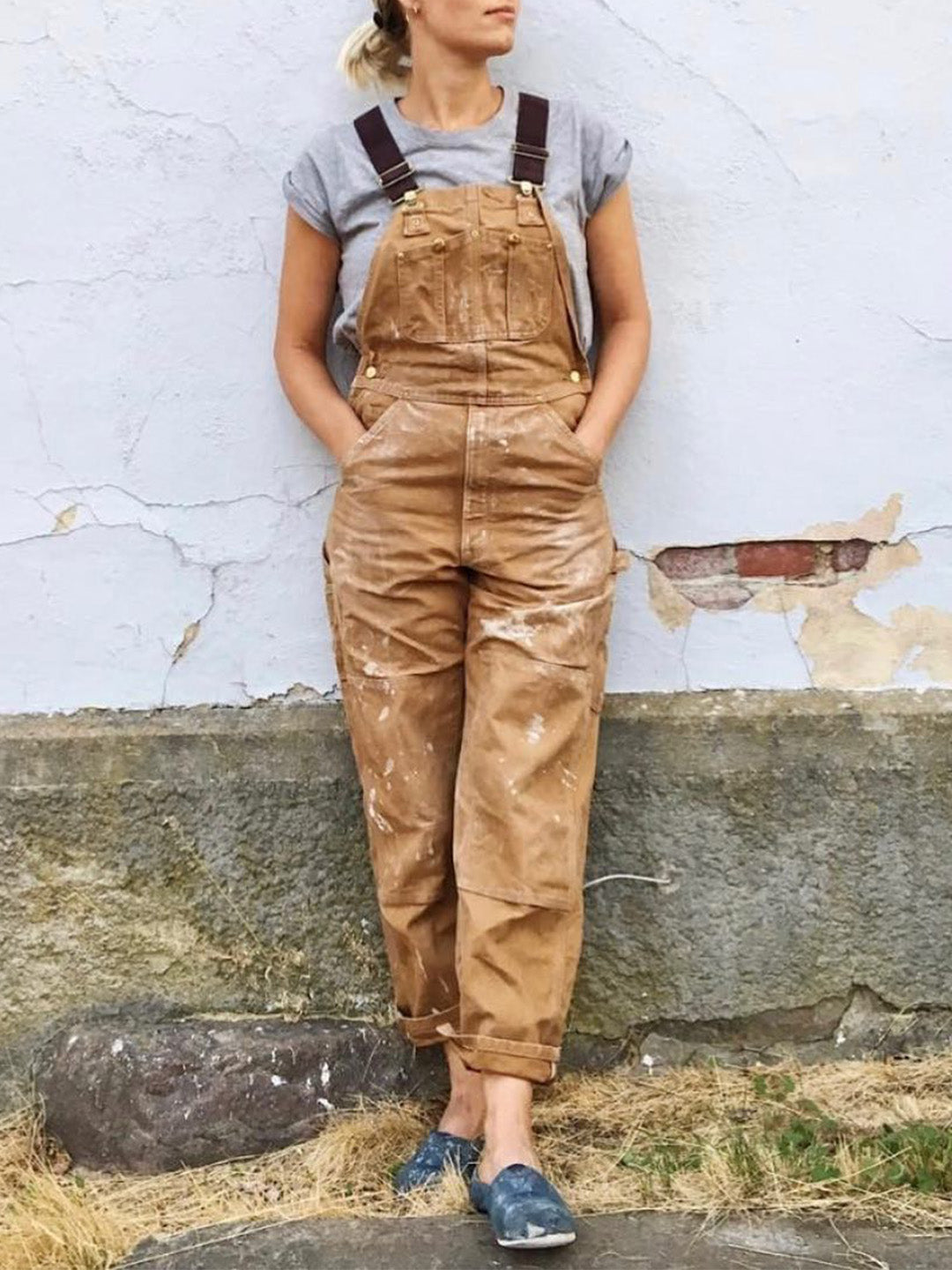 Jesolice Herren Latzhose aus Denim | Robustes Canvas, Verstellbare Träger, Mehrere Taschen, Praktisch