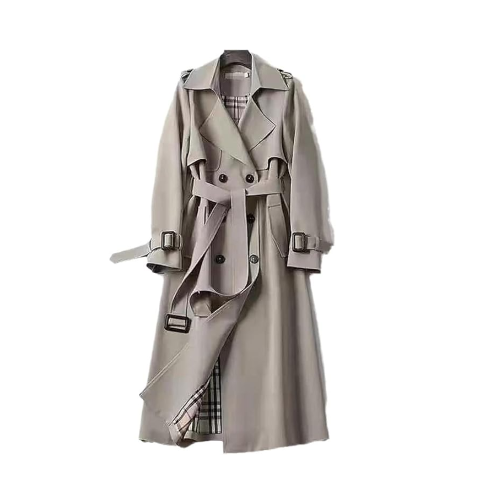 Marke Damen Trenchcoat Klassischer Stil, Wasserabweisend, mit Gürtel — Image 7