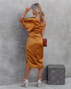 Marke One-Shoulder-Kleid Elegantes Design in verschiedenen Farben — Image 19
