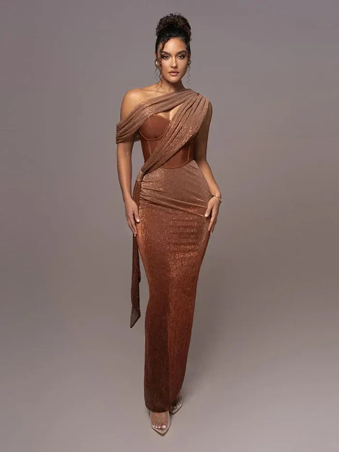 Marke Abendkleid Asymmetrisch Korsett Design — Main Image
