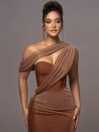 Marke Abendkleid Asymmetrisch Korsett Design — Image 4