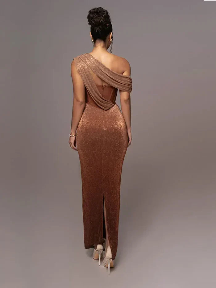 Marke Abendkleid Asymmetrisch Korsett Design — Image 3
