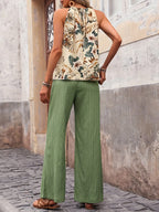Damen Sommer Set mit floralem Blusentop und weiter Hose, lässig — Image 11