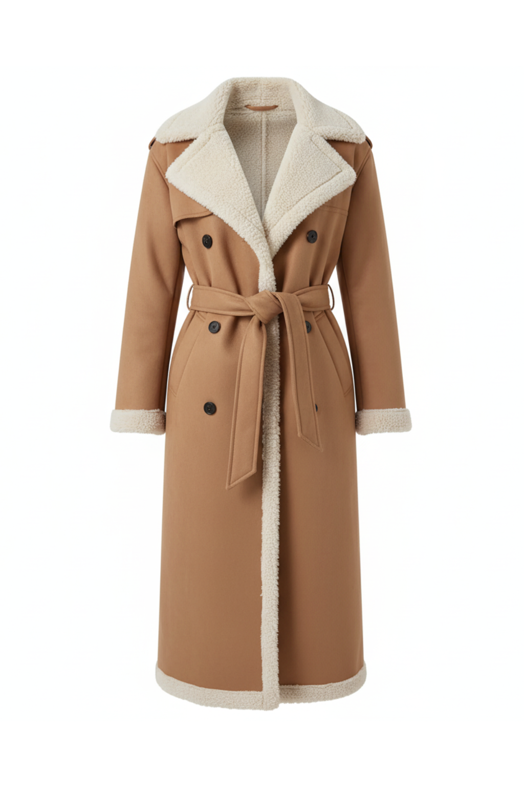 Marke Damen-Wintermantel mit Schaffellimitat, wendbar, stilvoll — Image 3