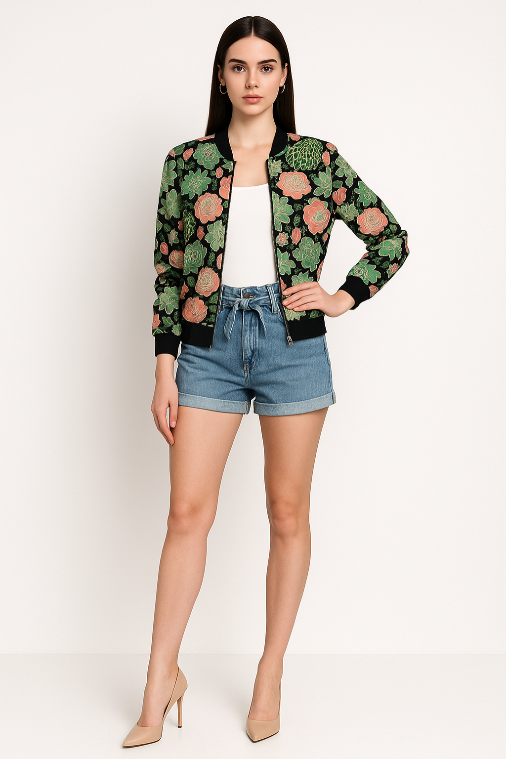 Marke Damen Bomberjacke mit vielseitigen Mustern, leicht und stilvoll — Main Image