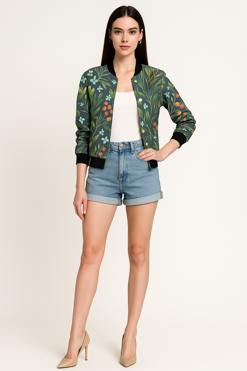 Marke Damen Bomberjacke mit vielseitigen Mustern, leicht und stilvoll — Image 6
