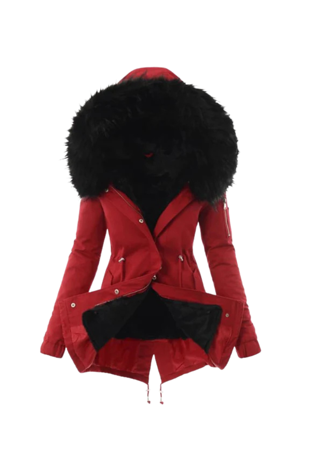 Marke Damen Winterparka mit Kunstfellkapuze, warm gefüttert — Image 3
