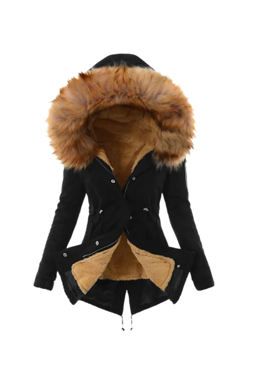 Marke Damen Winterparka mit Kunstfellkapuze, warm gefüttert — Image 2