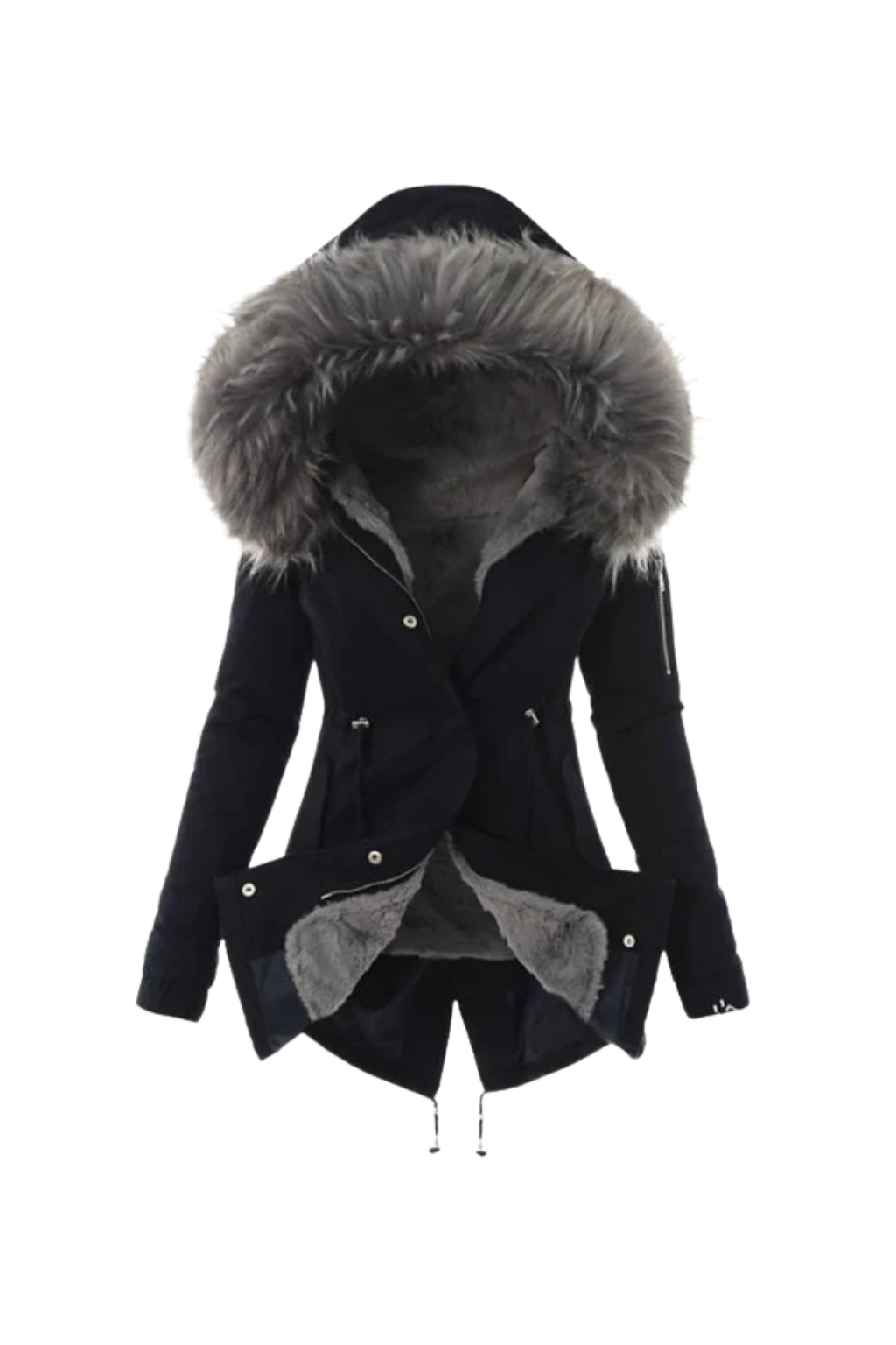 Marke Damen Winterparka mit Kunstfellkapuze, warm gefüttert — Main Image