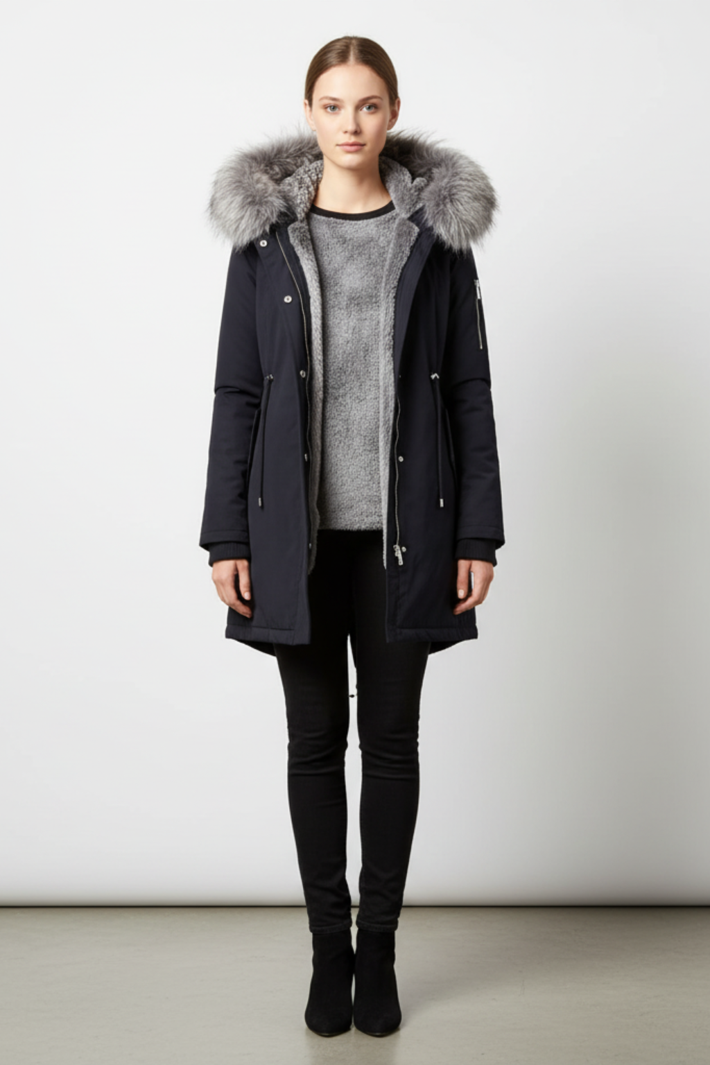 Marke Damen Winterparka mit Kunstfellkapuze, warm gefüttert — Image 4
