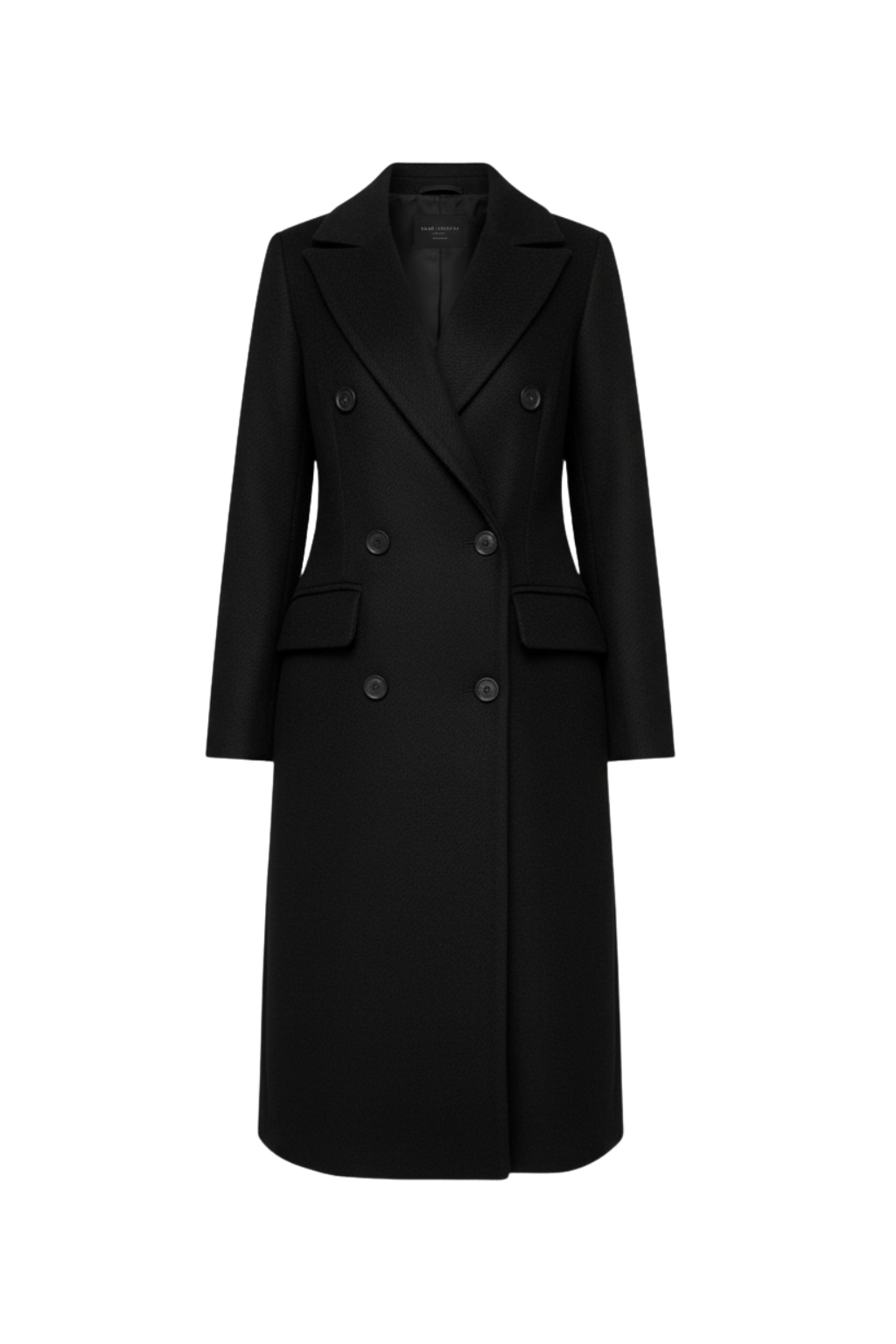 Marke Damen-Wollmantel Doppelt Geknöpft, Mittellang, Beige, Schwarz, Camel — Image 2
