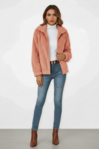 Marke Damen-Strickjacke mit Reißverschluss, gerippt, beige — Image 9