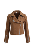 Marke Damen Bikerjacke Wildlederimitat mit Reißverschluss — Main Image