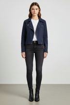 Marke Damen Bikerjacke Wildlederimitat mit Reißverschluss — Image 5