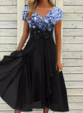 Abendkleid mit Pailletten in Schwarz oder Blau — Main Image