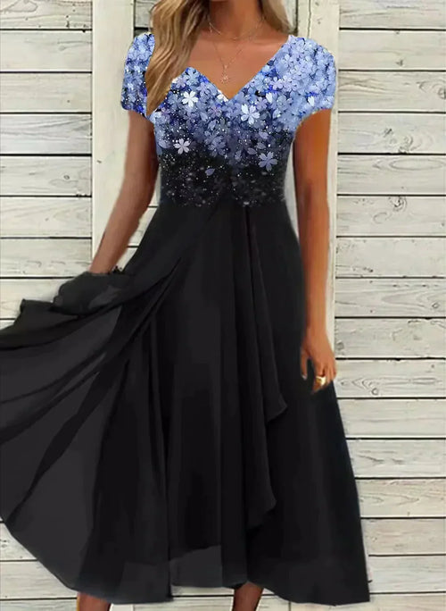 Abendkleid mit Pailletten in Schwarz oder Blau — Main Image