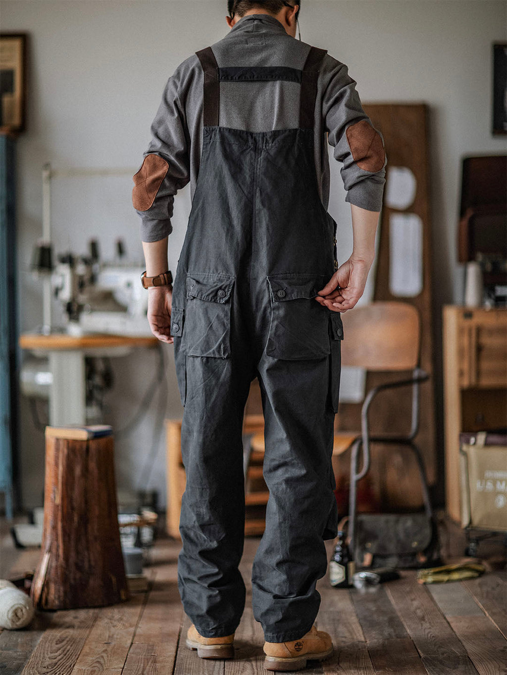 Benny Herren Latzhose | Robuste Canvas Arbeitskleidung, Schmaler Schnitt, Praktisch — Image 3