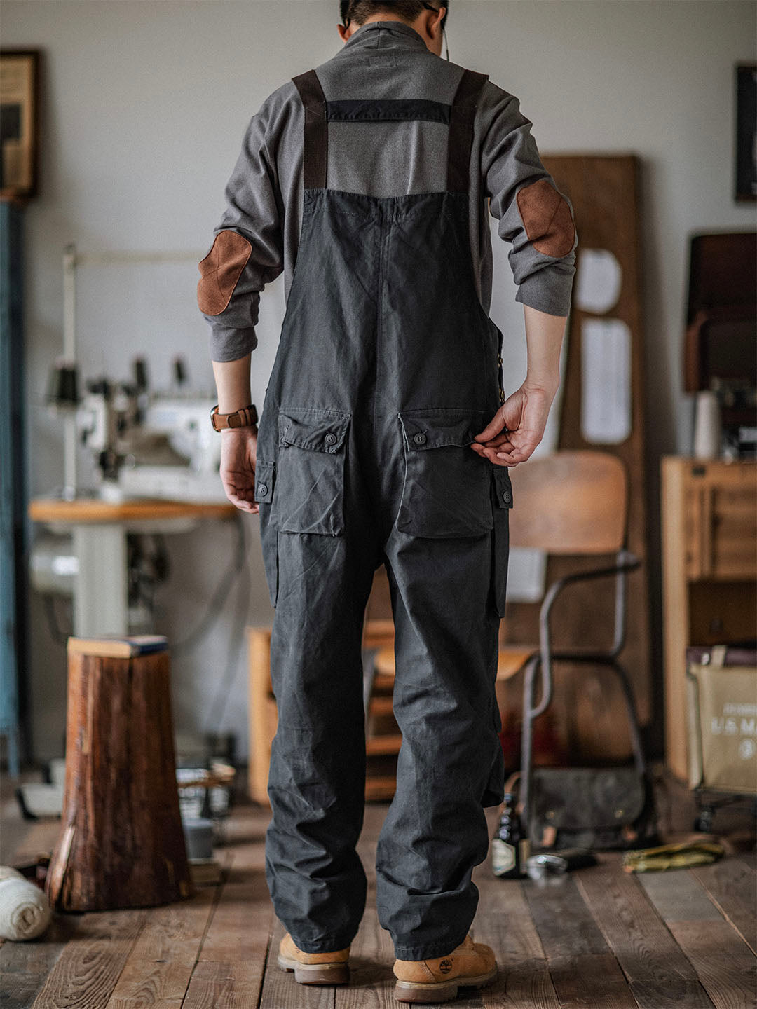Benny Herren Latzhose | Robuste Canvas Arbeitskleidung, Schmaler Schnitt, Praktisch — Image 3