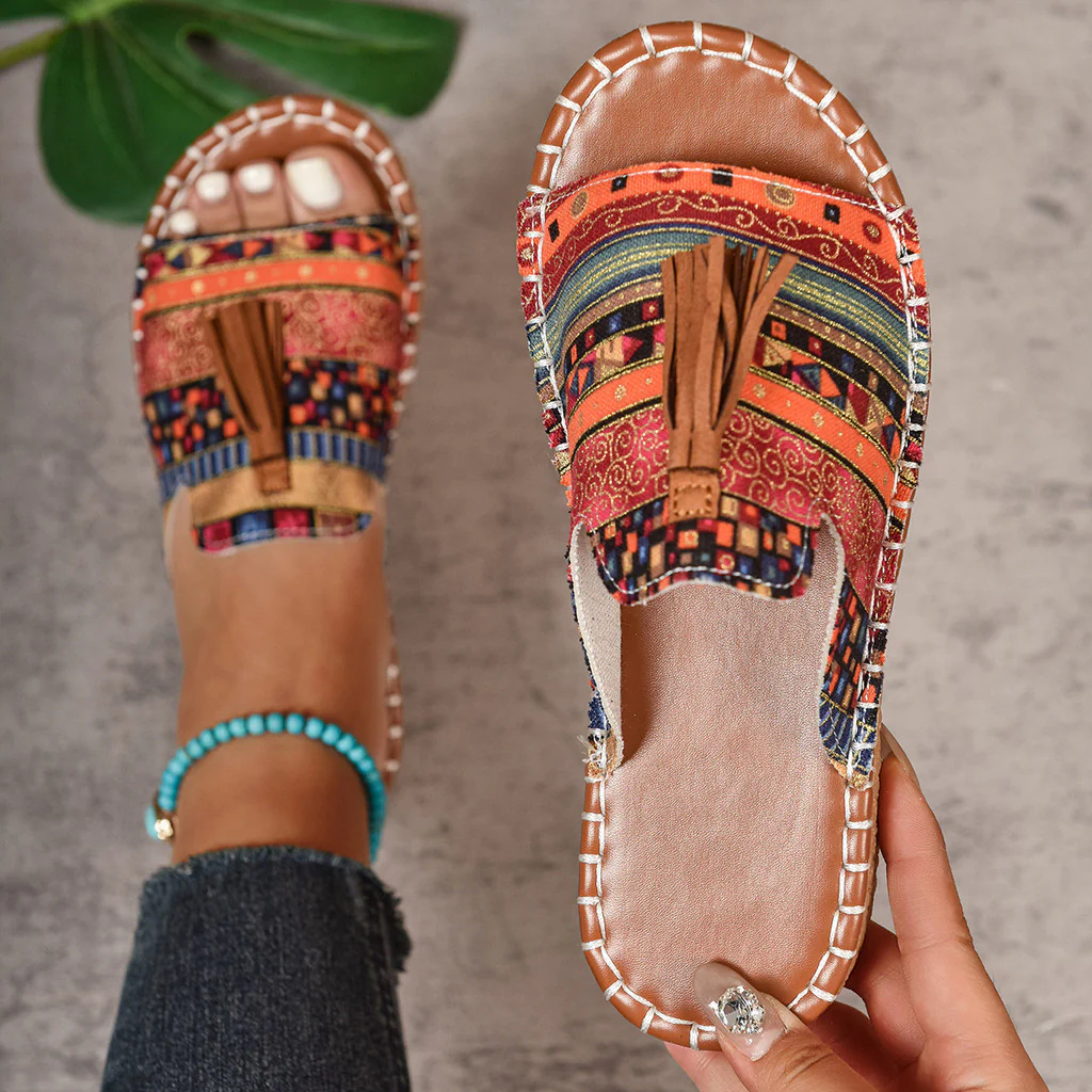 Boho Sandals Damen Bunte Riemen — Image 2