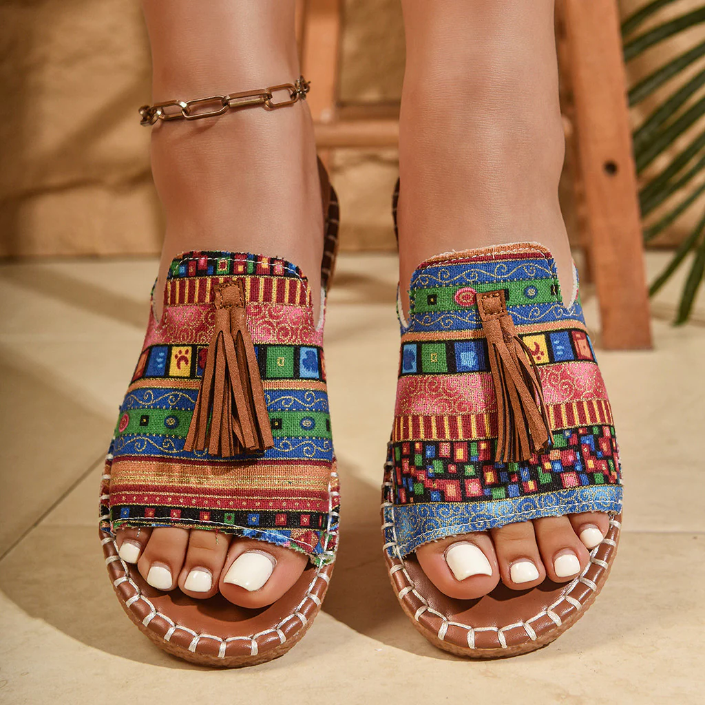 Boho Sandals Damen Bunte Riemen — Image 3