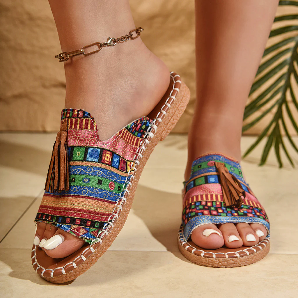 Boho Sandals Damen Bunte Riemen — Image 4