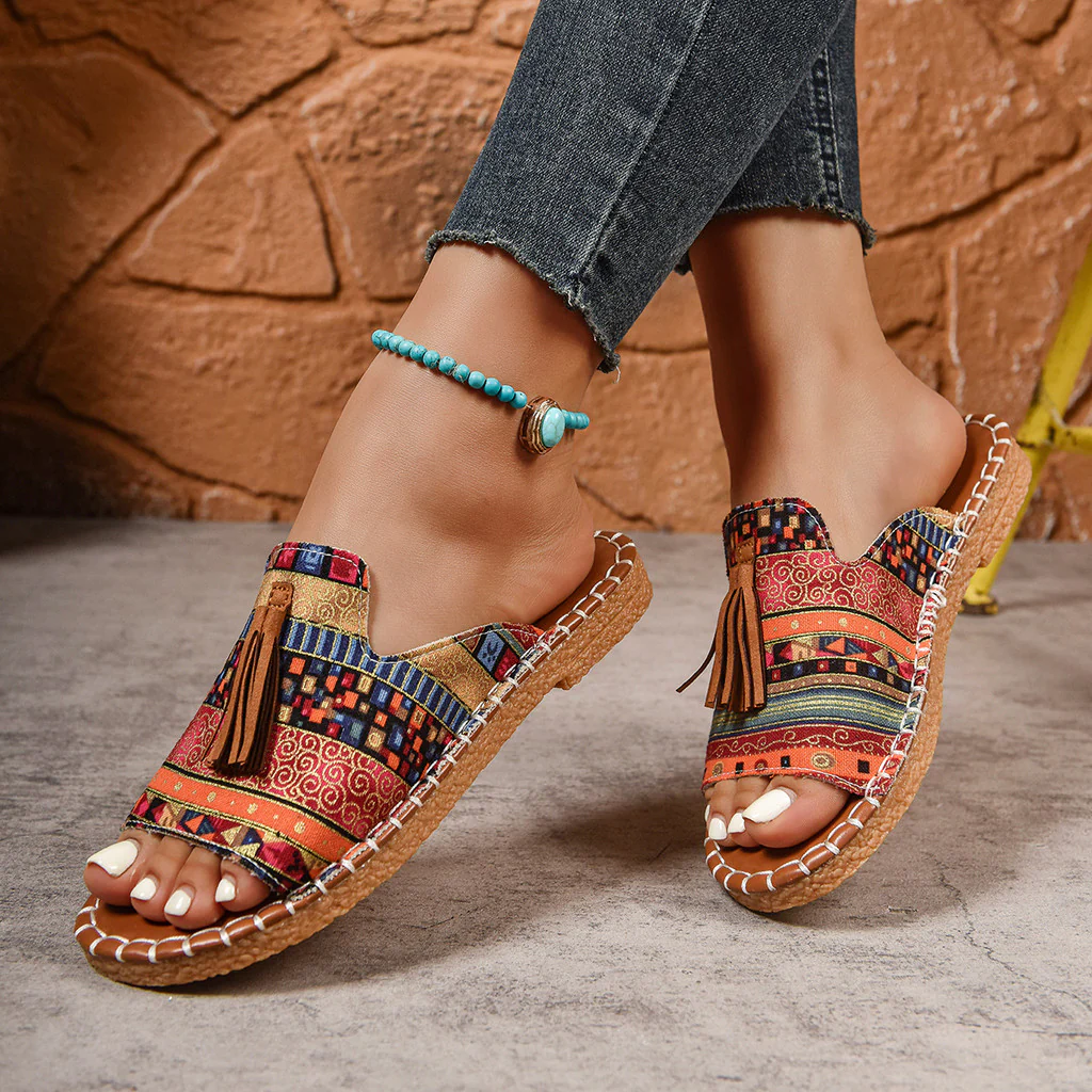 Boho Sandals Damen Bunte Riemen — Image 5
