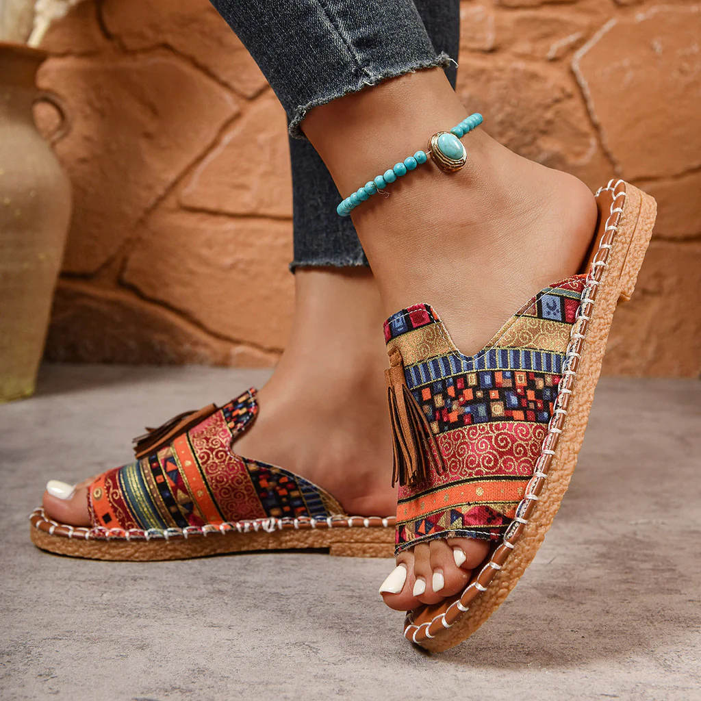 Boho Sandals Damen Bunte Riemen — Image 6