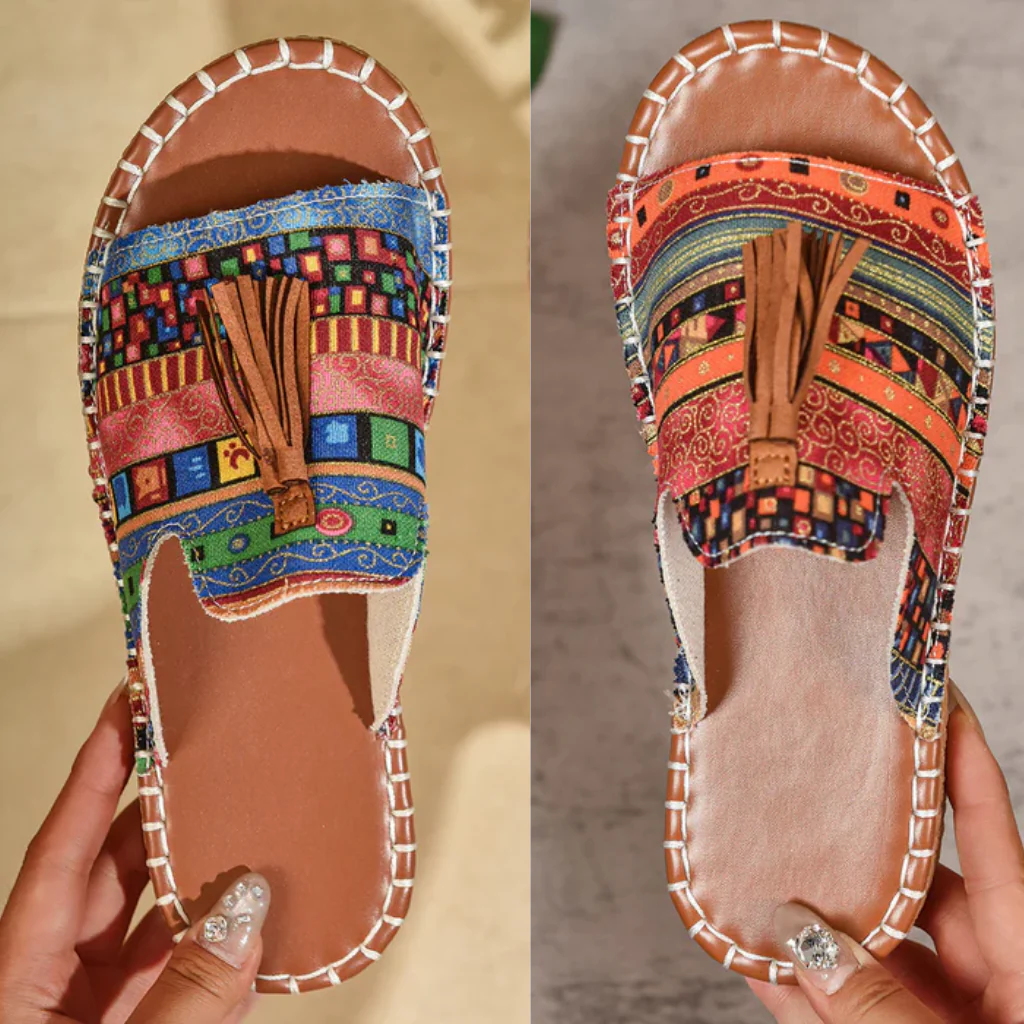 Boho Sandals Damen Bunte Riemen — Image 7