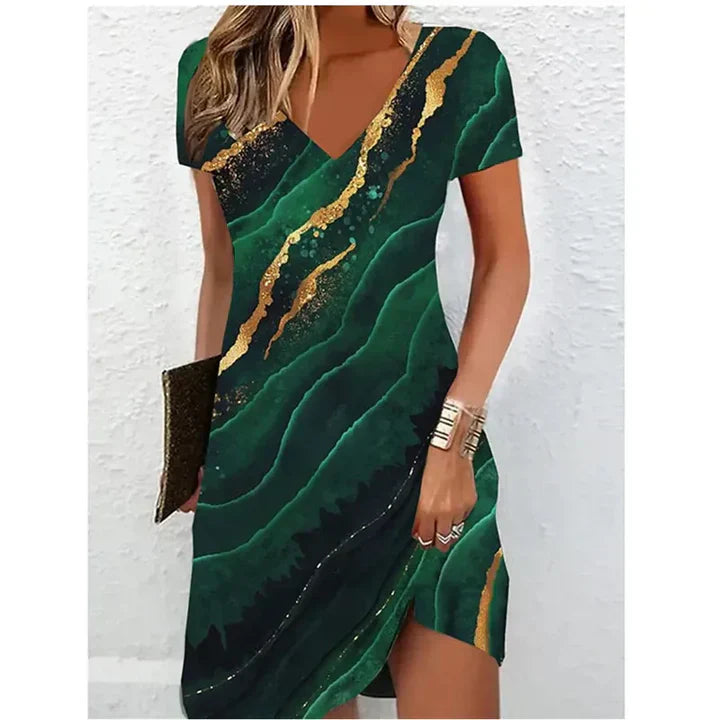 Damen Sommerkleid V-Ausschnitt Mehrfarbig — Image 5