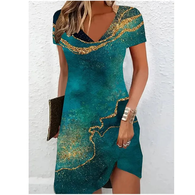 Damen Sommerkleid V-Ausschnitt Mehrfarbig — Image 6