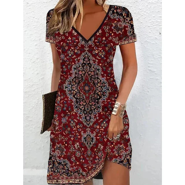 Damen Sommerkleid V-Ausschnitt Mehrfarbig — Image 7