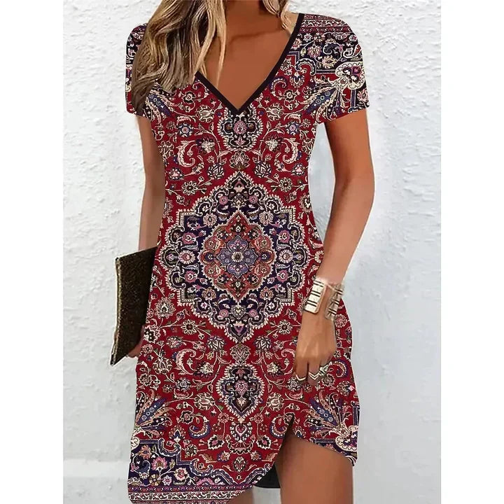Damen Sommerkleid V-Ausschnitt Mehrfarbig — Image 8
