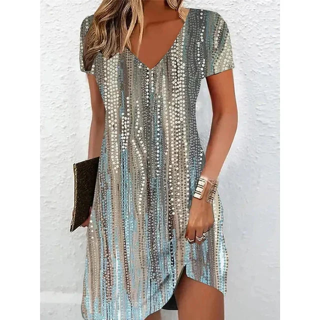 Damen Sommerkleid V-Ausschnitt Mehrfarbig — Image 9