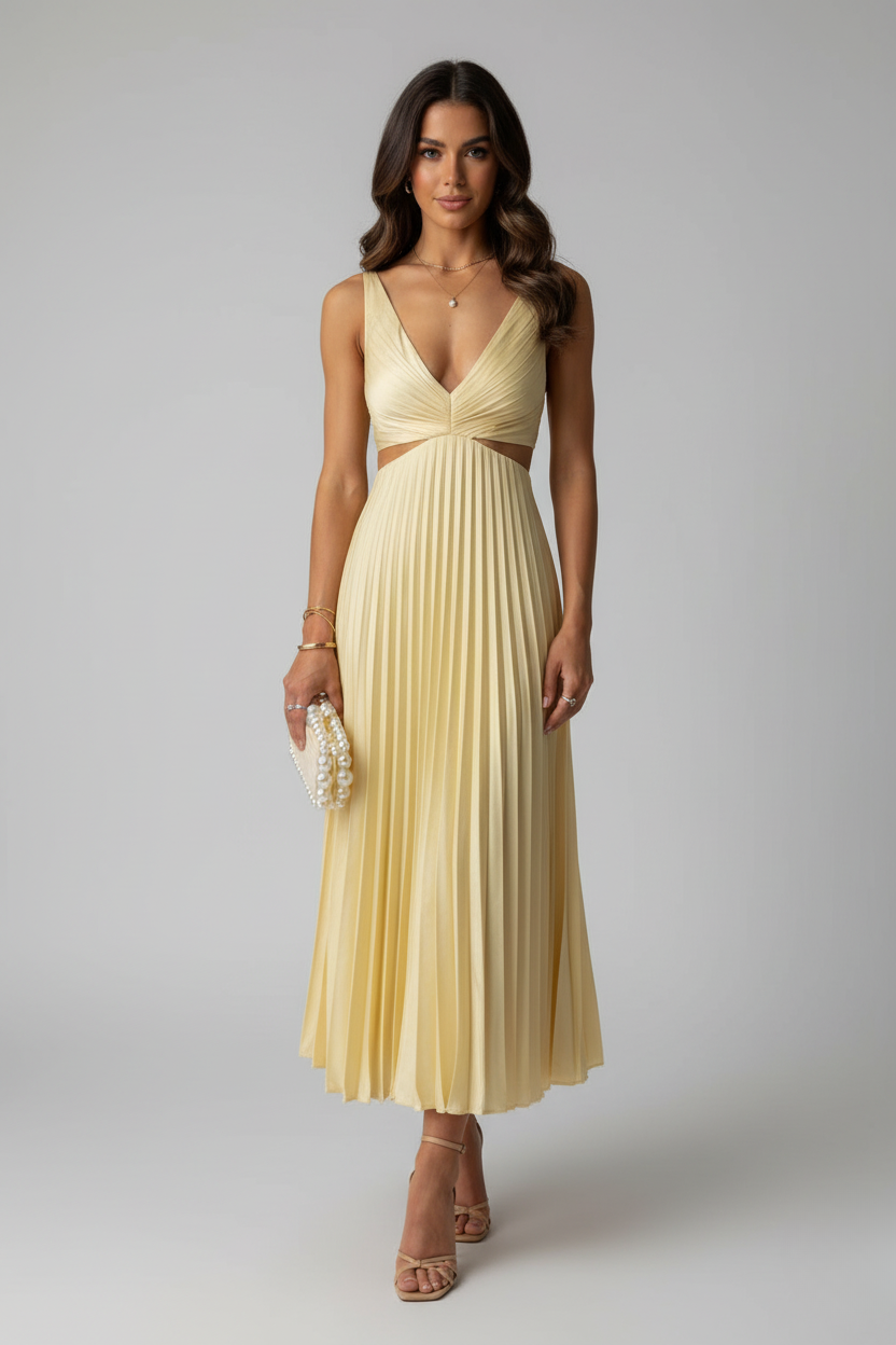 Elegantes Abendkleid mit Plisseerock in verschiedenen Farben — Main Image