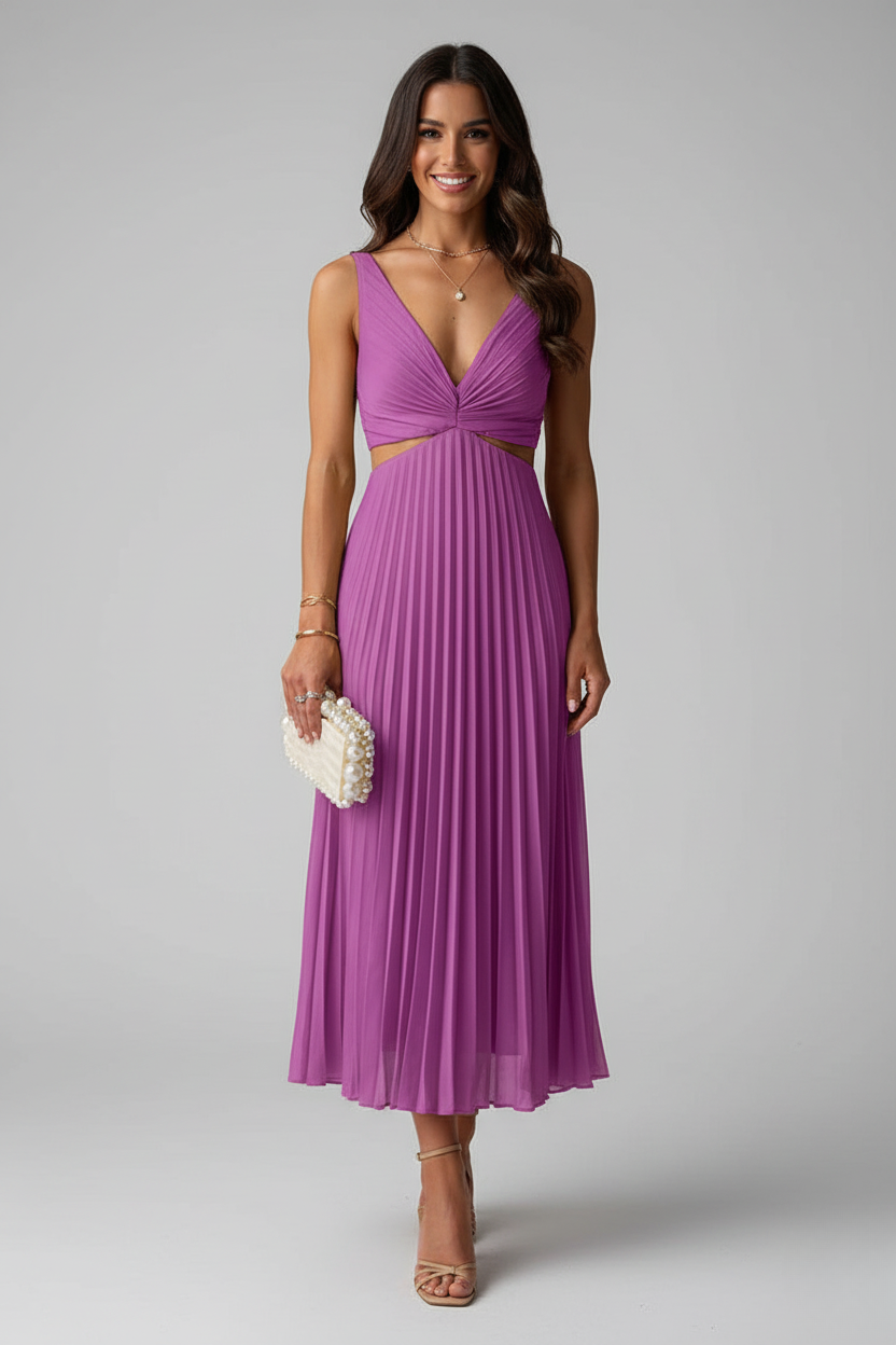 Elegantes Abendkleid mit Plisseerock in verschiedenen Farben — Image 3