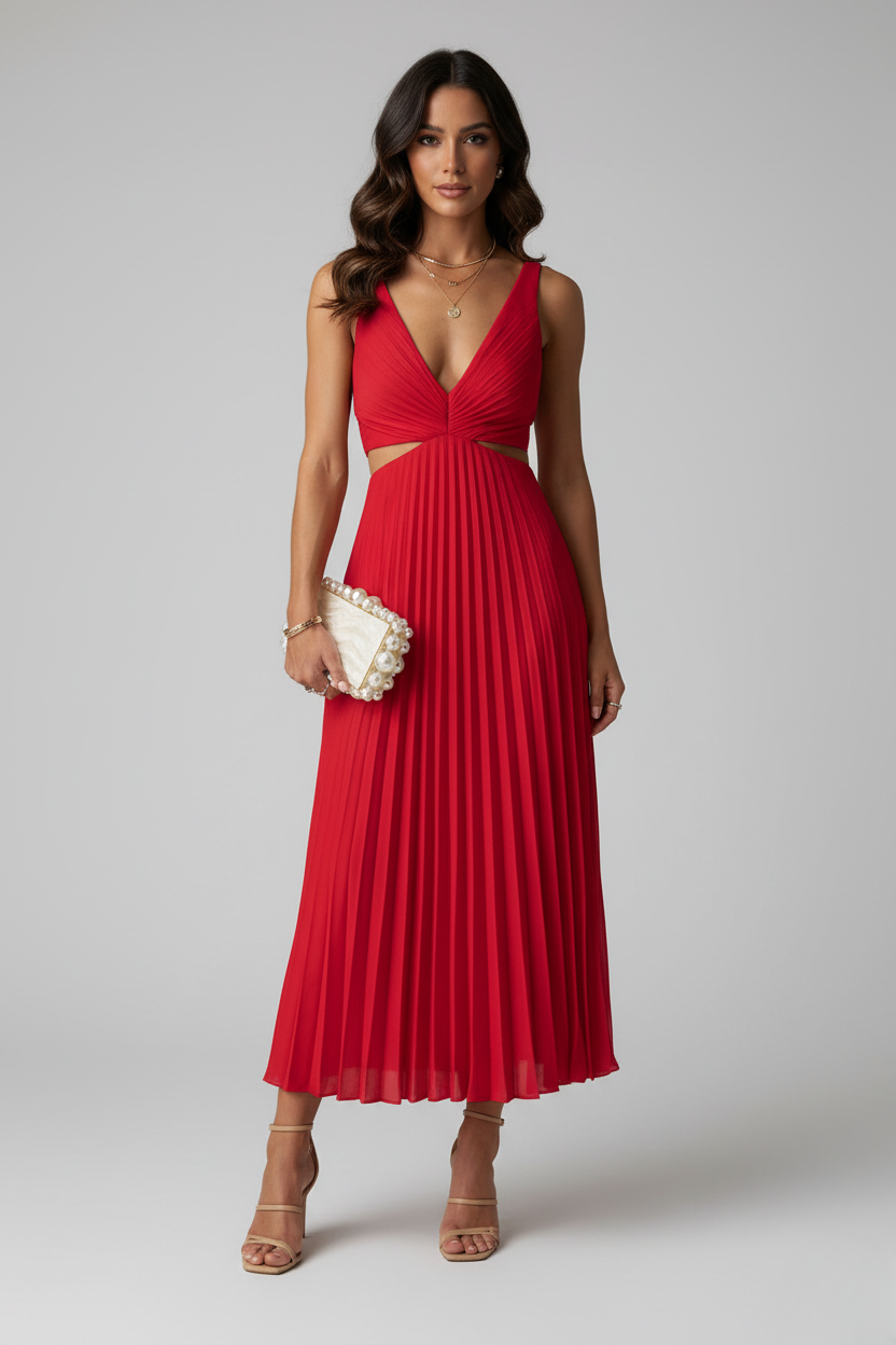 Elegantes Abendkleid mit Plisseerock in verschiedenen Farben — Image 4