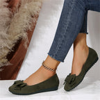 Elegante Damen Ballerinas mit Schleife in Khaki — Image 2