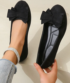 Elegante Damen Ballerinas mit Schleife in Khaki — Image 3