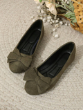 Elegante Damen Ballerinas mit Schleife in Khaki — Image 4