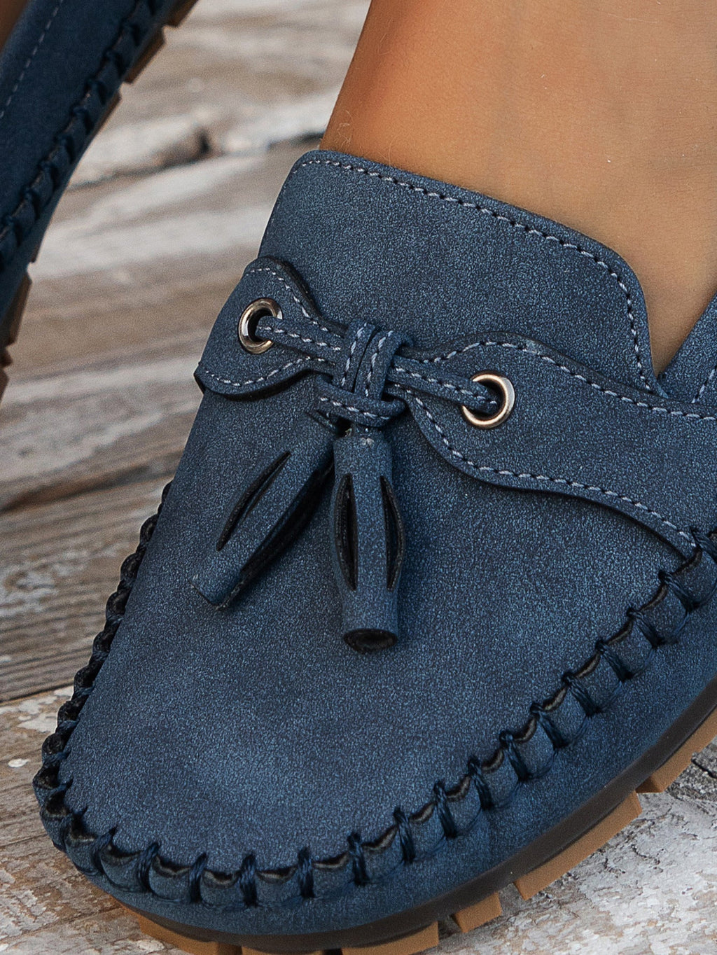 Elegante Damen Mokassins aus Wildleder in Blau — Image 17