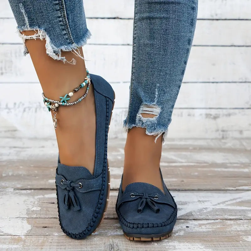 Elegante Damen Mokassins aus Wildleder in Blau — Image 5
