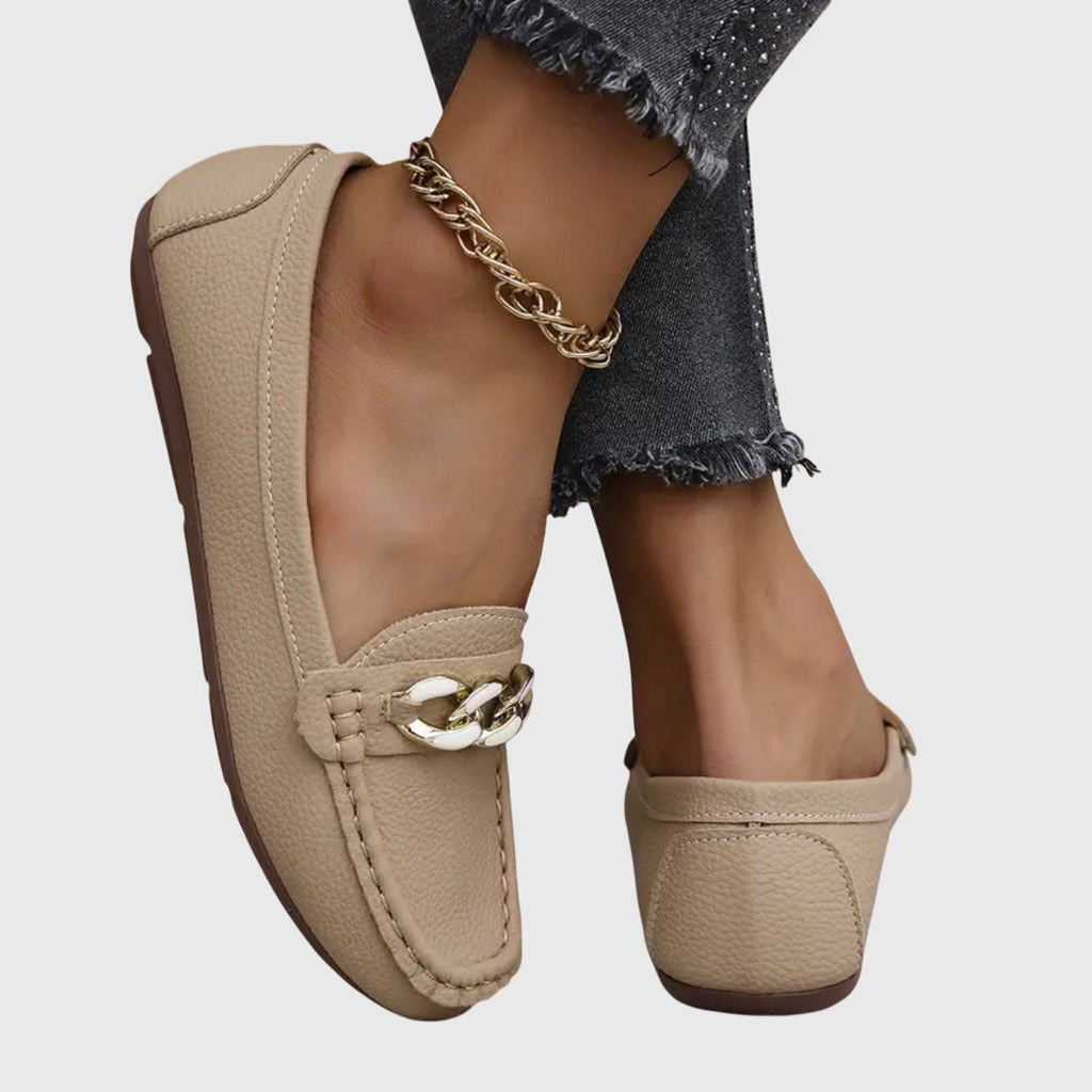 Elegante Damen Mokassins in Schwarz, Weiß und Beige — Image 9
