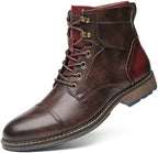 Elegante Jesolice Herren Braune Leder Stiefeletten mit Roten Akzenten und Robuster Sohle — Image 5