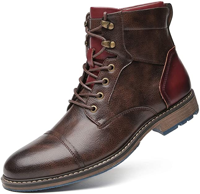 Elegante Jesolice Herren Braune Leder Stiefeletten mit Roten Akzenten und Robuster Sohle — Image 5